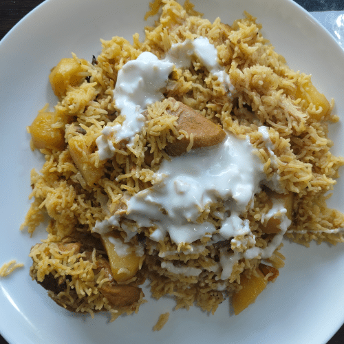 Assiette de riz blanc