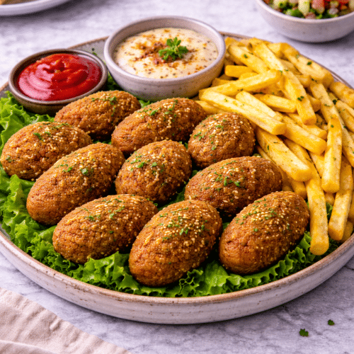 Huisgemaakte falafel met frietjes