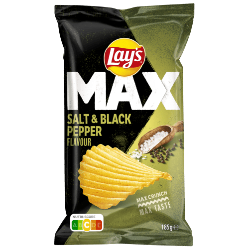 Lays Max Salt & Black Pepper Value Pack 185 g