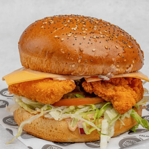 Pain brioché chicken burger