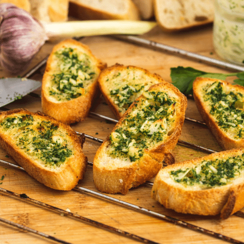 Pains à l'ail fromage poulet