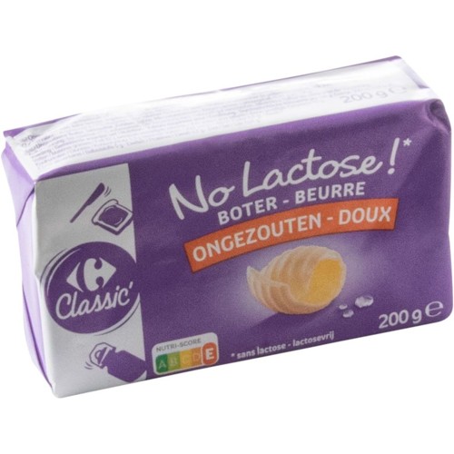 Carrefour Beurre sans Lactose Doux 200 g