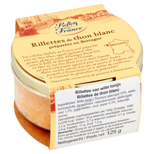 Reflets de France Rillettes de Thon Blanc Préparées en Bretagne 125 g