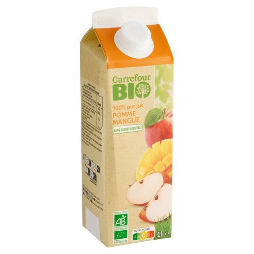 Carrefour Bio 100% Pur Jus Pomme Mangue 1 L