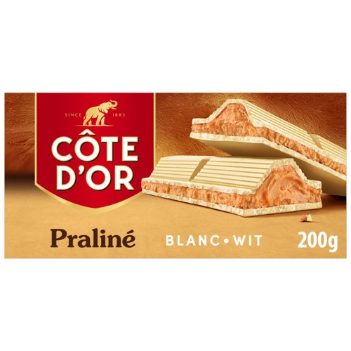 Côte d''Or Tablette Chocolat Blanc Praliné 200g