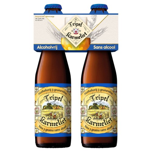 Tripel Karmeliet Bière 3 Grains Sans Alcool Bouteille 4 x 33 cl
