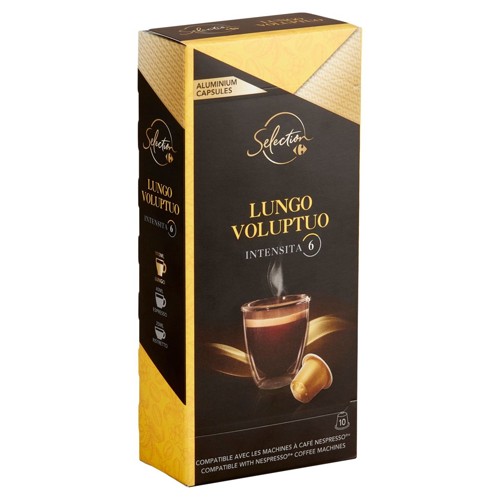 Carrefour Selection Lungo Voluptuo 10 Pièces 52 g