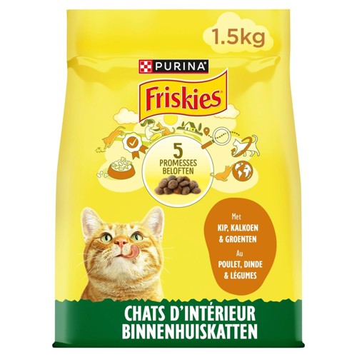 Friskies Aliment Chat Indoor Croquettes au Poulet, Dinde et Légumes 2kg