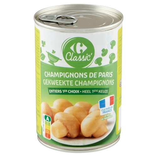 Carrefour Classic'' Champignons de Paris Entiers 1^er Choix 390 g