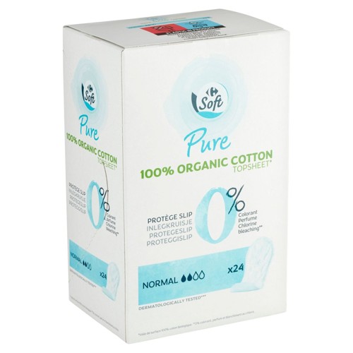 Carrefour Soft Pure Protège Slip Normal 24 Pièces