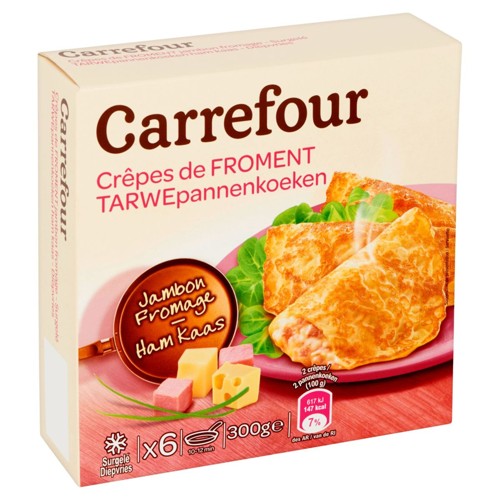 Carrefour Crêpes de Froment Jambon Fromage 6 x 50 g