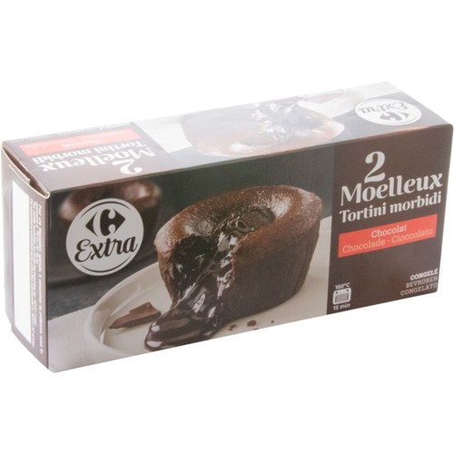Carrefour Moelleux au Chocolat Noir 2 x 95 g