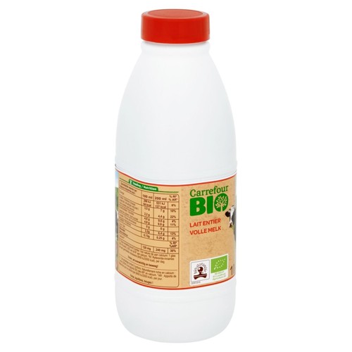 Carrefour Bio Lait Entier 1 L