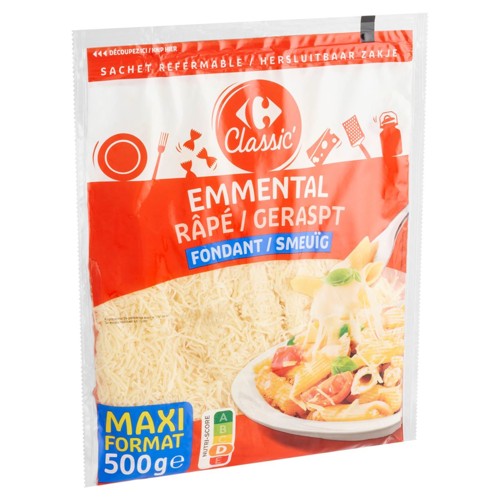 Carrefour Classic'' Emmental Râpé Fondant Maxi Format 500 g