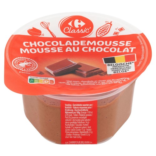 Carrefour Classic'' Mousse au Chocolat 75 g