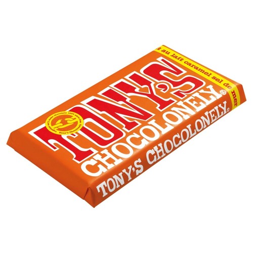 Tony''s Chocolonely barre de Chocolat au Lait Caramel Sel De Mer 180 g