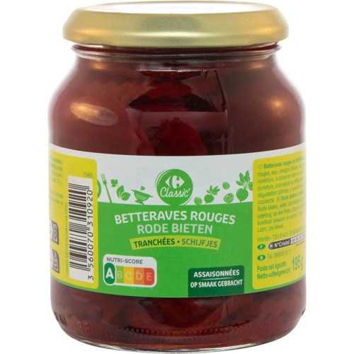Carrefour Betteraves Rouges Tranchées Assaisonnées 330 g