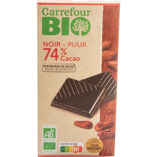 Carrefour Bio Chocolat Noir 74% Cacao 100 g
