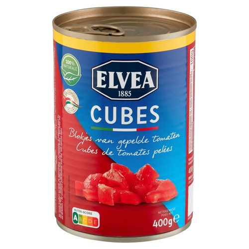 Elvea Cubes de Tomates Pelées 400 g