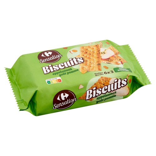 Carrefour Sensation Biscuits Goût Pomme 6 x 3 Pièces 262 g