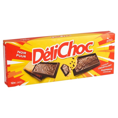 Délichoc Chocolat Croustillant Noir 12 Pièces 150 g