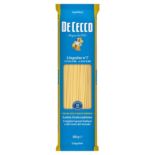 De Cecco Linguine N°7 Pâtes Alimentaires de Semoule de Blé Dur 500 g