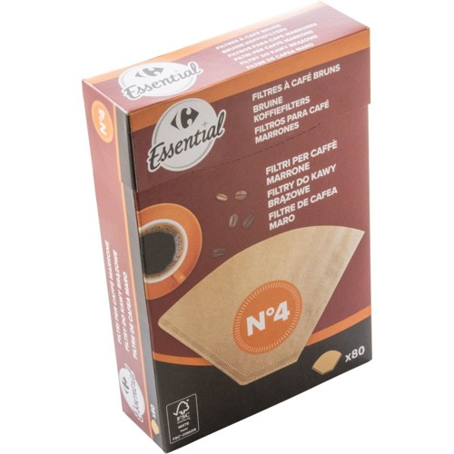 Carrefour Filtres à Café Bruns N°4 80 Pièces