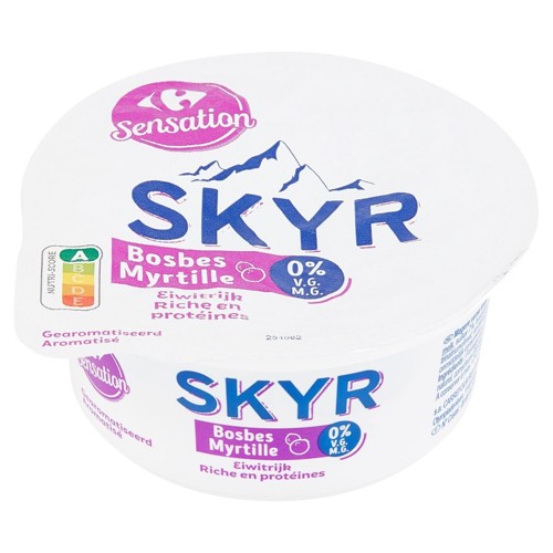 Carrefour Sensation Skyr Myrtille 0% M.G. 150 g