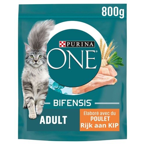 Purina ONE Bifensis Aliment Chat Adulte Croquettes au Poulet et Céréales 800g