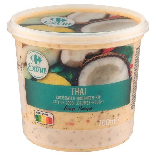 Carrefour Extra Thai Lait de Coco-Légumes-Poulet Soupe 700 ml