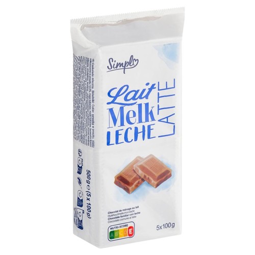 Simpl Chocolat de Ménage au Lait 5 x 100 g