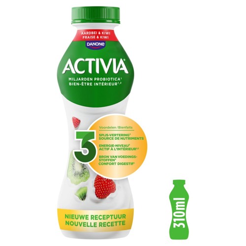 ACTIVIA Kefir Fraise et Kiwi - Probiotiques - 310g