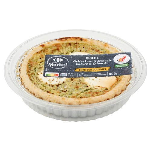 Carrefour The Market Traiteur Gourmet Quiche Chèvre & Épinards 300 g