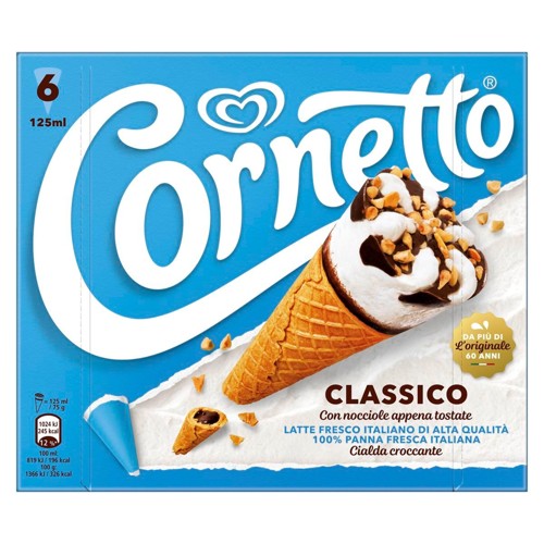 Cornetto Classico Crème Glacée Dans une Gaufrette 6 x 450 g
