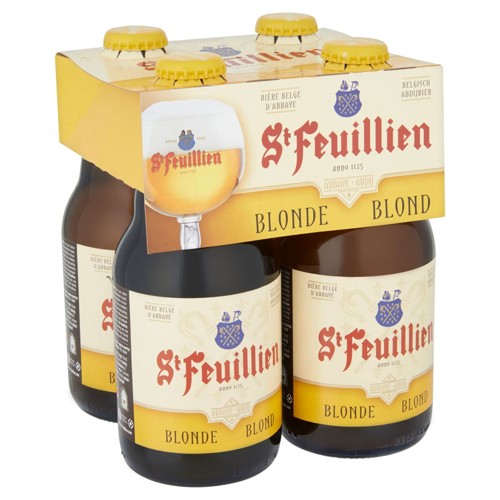 St Feuillien Bière Belge d''Abbaye Blonde Bouteilles 4 x 33 cl