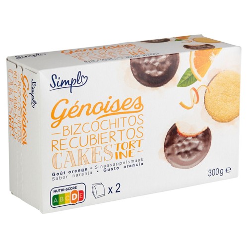 Simpl Génoises Goût Orange 2 x 150 g