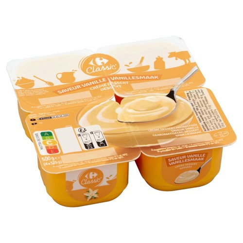 Carrefour Classic Crème Dessert Saveur Vanille 4 x 125 g