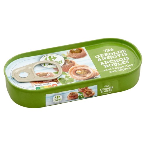 Carrefour Extra Filets Anchois Roulés aux Câpres 50 g