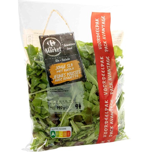 Carrefour The Market Jeunes Pousses avec Roquette Lavé Salade 190 g