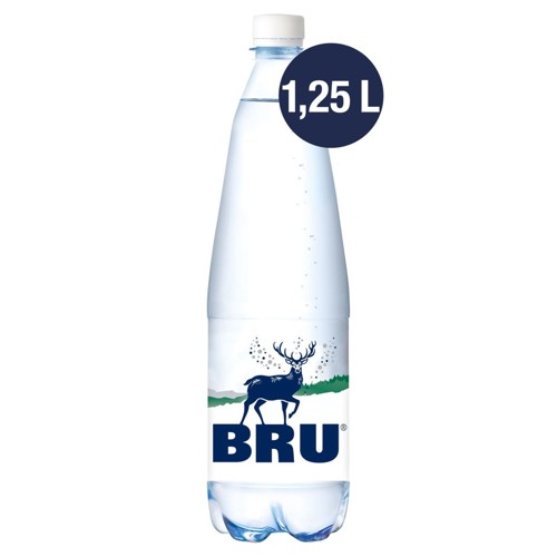 BRU Eau Minérale Naturelle Naturellement et Légèrement Pétillante PET 1.25 L