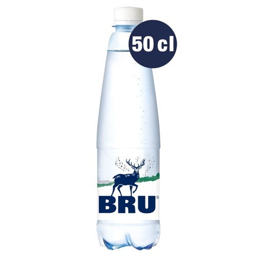 BRU Eau Minérale Naturelle Naturellement et Légèrement Pétillante PET 50 cl