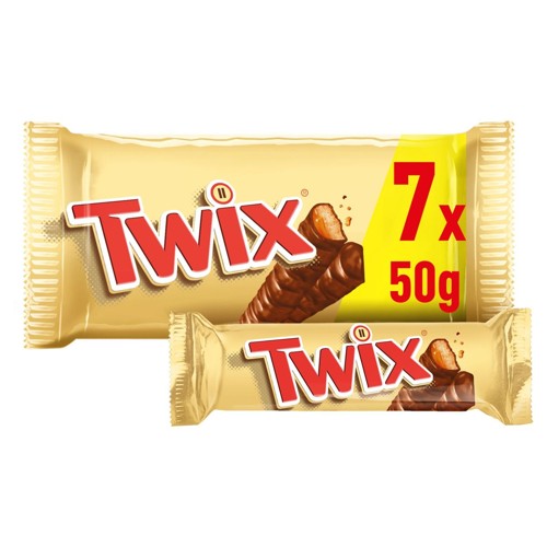 Twix Barres de chocolat au lait biscuit paquet de 7x2