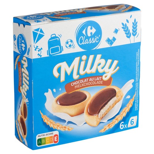 Carrefour Classic'' Milky Chocolat au Lait 6 x 6 Pièces 225 g