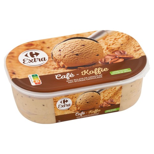 Carrefour Crème Glacée Café avec Éclates de Chocolat 465 g