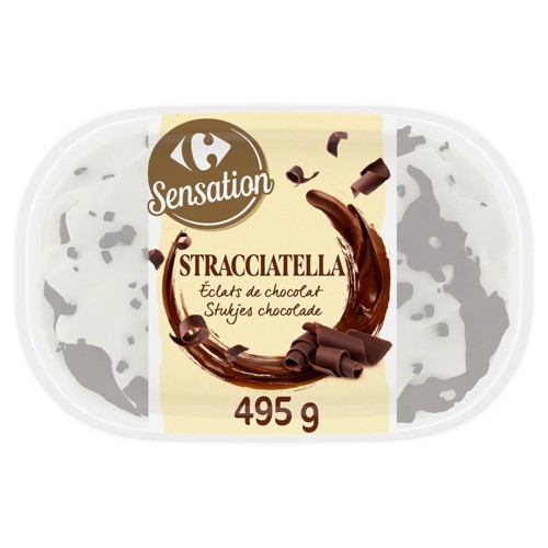 Carrefour Sensation Stracciatella Glace Saveur Crème 495 g