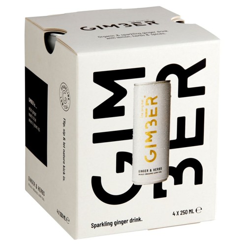 Gimber Pétillante au Gingembre avec Citron, Herbes & Épices 4 x 250 ml