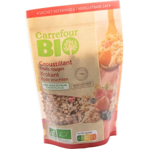Carrefour Bio Croustillant Fruits Rouges 375 g
