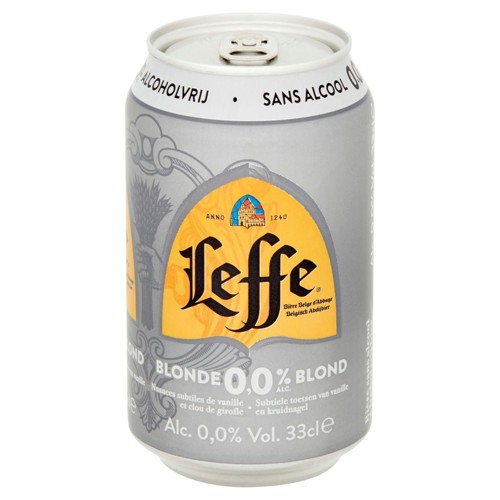 Leffe Bière Belge d''Abbaye Blonde 0.0% Alc. Canette 33 cl