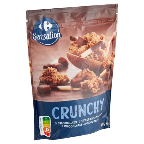 Carrefour Sensation Crunchy 3 Chocolats 500 g