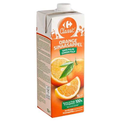 Carrefour Classic'' Jus d''Orange à Base de Concentré Sans Pulpe 1 L
